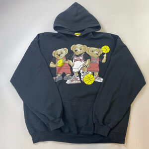 Chinatown Market Hoodie Mens XL Black Bear Basketball Triple Threat Streetwear